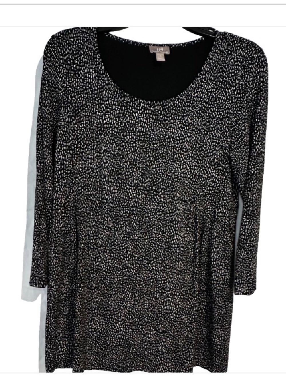 J.Jill Women's Small/Petite Black Geometric Print Top